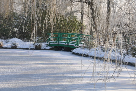 Givre et neige à Giverny
