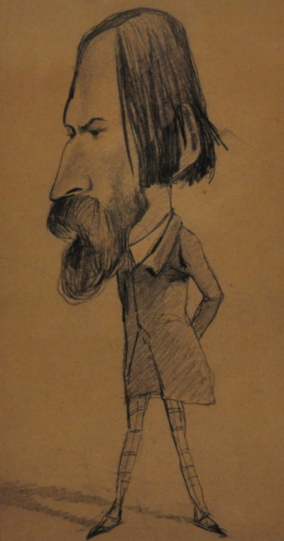 Caricature d'Auguste Vacquerie par Claude Monet