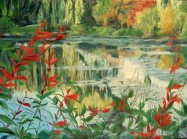 Reflets, Karin Frobe, huile sur toile, 68x80 cm