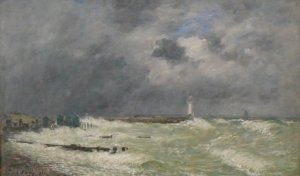 Eugène Boudin, Coup de vent à Frascatti, Le Havre, huile sur toile, Le Petit Palais musée des Beaux-Arts de la ville de Paris. 
