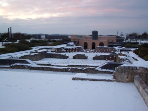 Les thermes de Gisacum sous la neige
