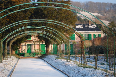 Giverny, Grande allée sous la neige