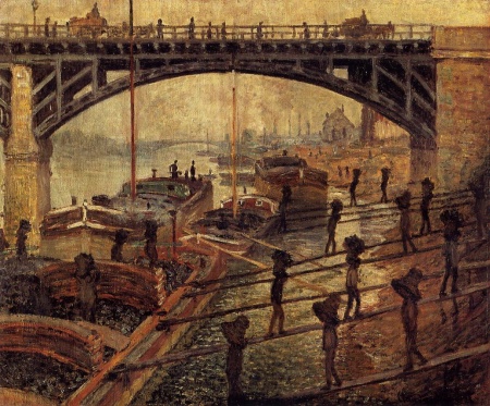 Les charbonniers ou Les déchargeurs de charbon, Claude Monet, 1875, huile sur toile 54 x 66cm, Paris musée d'Orsay