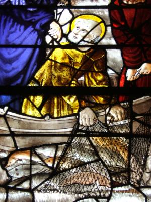 vitrail dans l'église Notre Dame des Andelys